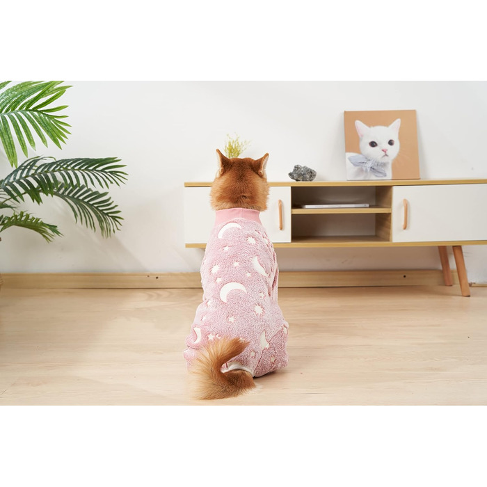 Теплий зимовий халат для собак, піжама з фланцелю, теплий костюм для собак середніх та великих порід, зимовий одяг для собак, рожевий, розмір XS-2XL