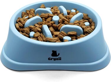 Миска для собак великих порід, Slow Feeder, антишвидке поглинання, для здорового харчування, проти блювоти, нековзна, блакитна