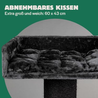Дряпка для великих котів RHRQuality Maine Coon Lounge Blackline, темно-сіра, з товстими 20 см стовпами з сизалю
