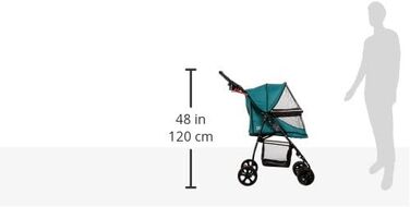 Візок для котів/собак Pet Gear Happy Trails, легкий, складно знімний внутрішній підклад, кошик для зберігання (Pine Green)