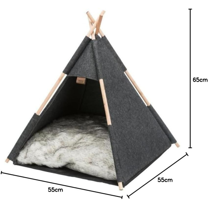 Типi Холе, фетр, 55 × 65 × 55 см, антрацит - затишна печера