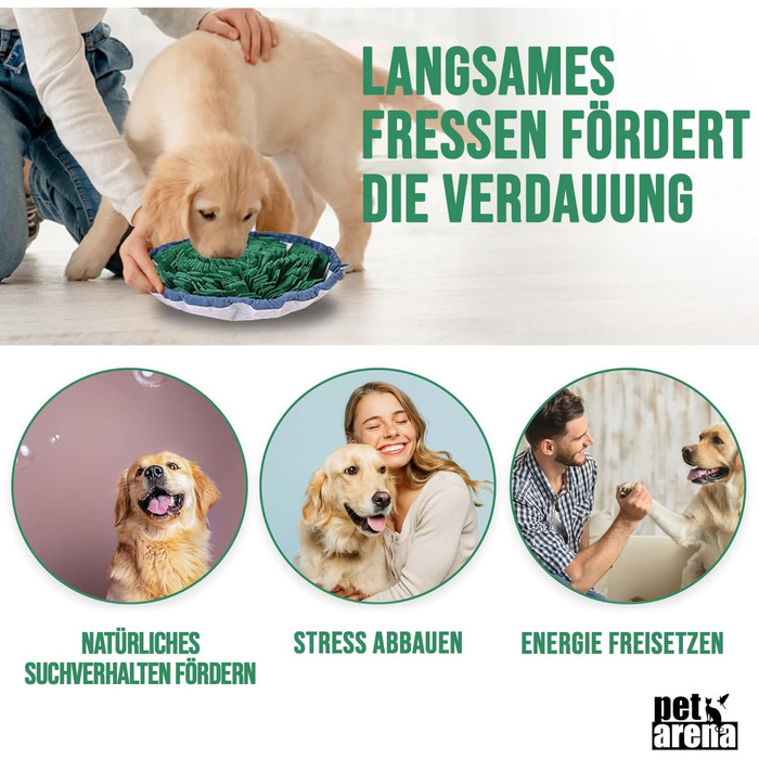 PET ARENA килимок для нюхання собак - інтелектуальна іграшка для собак, зелений, регульований розмір, миється