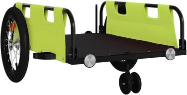 Причіп для велосипеда, вантажний/для собак, зелений, з оксфордської тканини та металу. Підходить для покупок, подорожей, легко збирається