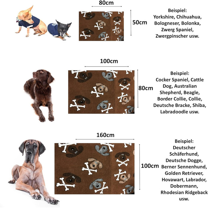 Лежанка для собак Elropet Premium: коврик, килимок, лежанка для маленьких та великих собак, неслизька, розмір M (100x80 см), колір коричневий