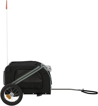 Ферштеніт Причіп для велосипеда, переноска для собак, 30 кг, сірий (124 x 53 x 53 см)