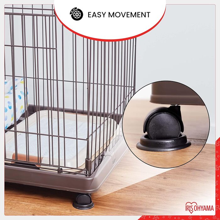 Клітка для собак та котів Iris Ohyama STS-1200TY, 66 см, коричнева, з дахом та замикаючоюся дверима, для внутрішнього та зовнішнього використання