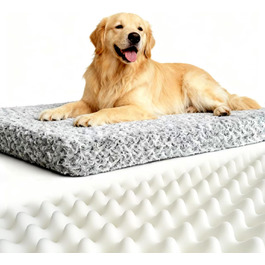 Ортопедичне ліжко для собак 90x70x8 см, середнього розміру. Зручне ліжко для собак та котів з ефектом пам'яті, антиковзаюче дно, можна прати. Сірий колір.