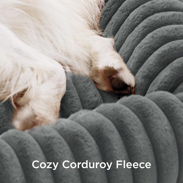 BEDSURE Лежанка для собак великих порід - ортопедична лежанка з флісовим покриттям, 76x61x20 см, сіра