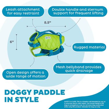 Рятувальний жилет для собак Outward Hound Standley Sport, зелений, XS, водонепроникний