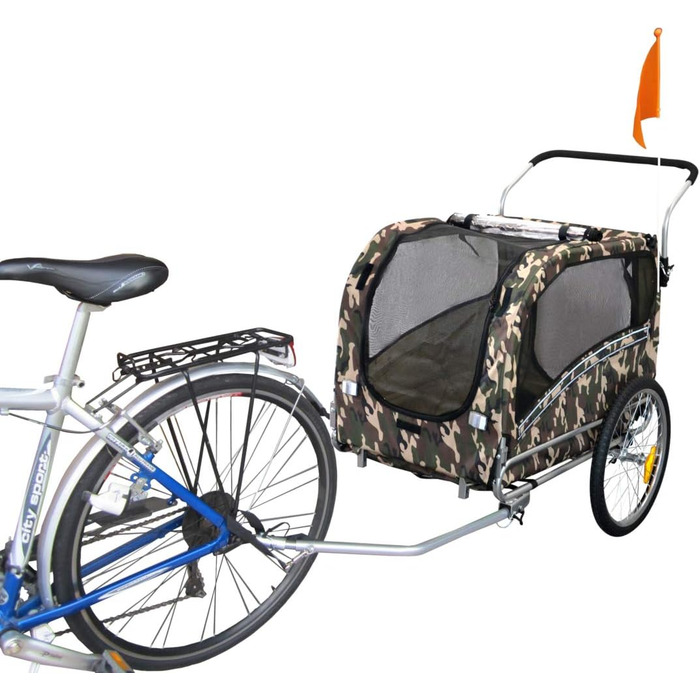 Причеп для собак PapilioShop Argo - великий, зелений (маскування), для собак S-M-L