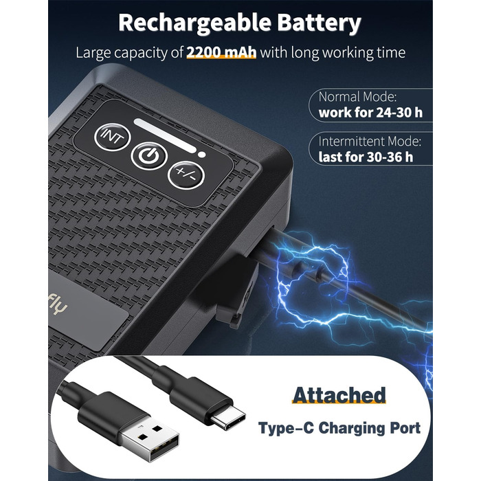 Pawfly Акумуляторний повітряний насос для акваріума 1.5W, USB, тиха портативна аераторна помпа для риб, 20-75 л, для риболовлі та аварійного живлення