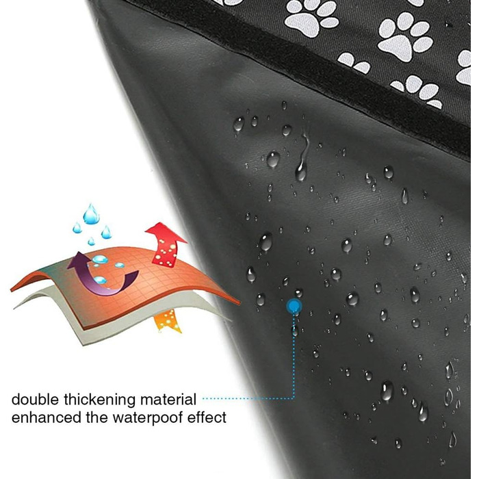Захист для багажника автомобіля від бруду та вологи для собак, водовідштовхувальна захисна ковдра з боковими бар'єрами, чорний, M (155x105x33 см)