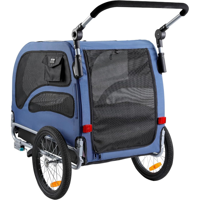 Фургон для собак VEVOR 45 кг 2-в-1: велосипедний/дитячий, сталь + Oxford 600D, синій