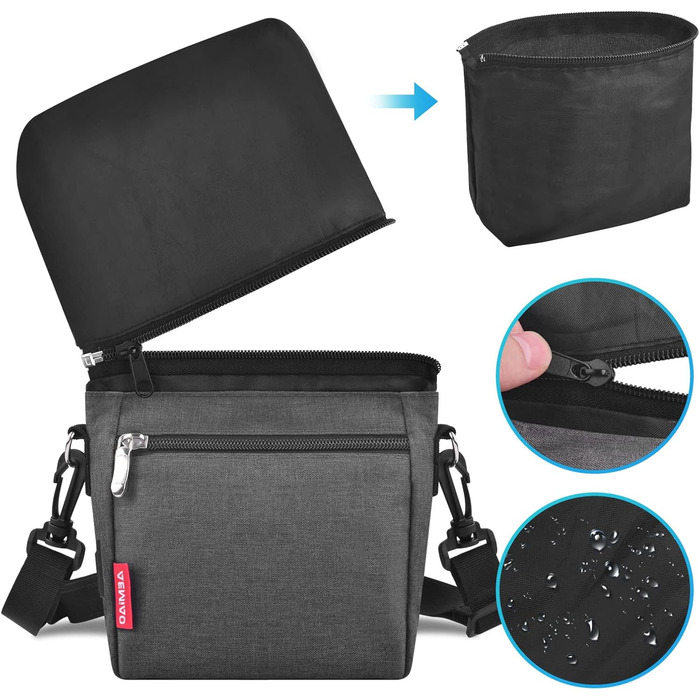 Футляр для ласощів для собак з магнітною застібкою, сумка для тренування собак з знімною внутрішньою кишенькою, багатофункціональний контейнер для ласощів для собак зі спонжером для екскрементів, сірий світло-сірий