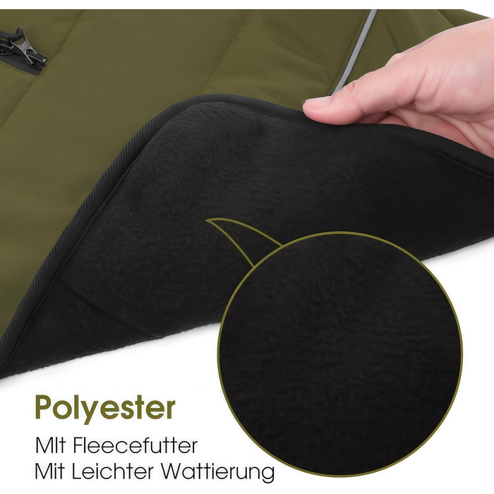 Зимовий теплий водонепроникний одяг для собак, куртка для активного відпочинку, розмір M (обхват грудей 53 см), колір зелений