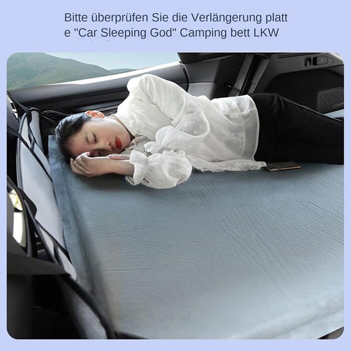 Розширювач для заднього сидіння автомобіля, 42 x 128 см, не надувний, розкладний, для багажника (сірий)