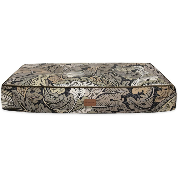 Матрац для собак Rosewood x Morris & Co. великого розміру, бордовий колір, товсто стертий, з неслизьким дном, пральний, з принтом William Morris (Acanthus, L)