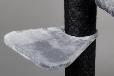 Дерев'яний кігтеточка RHRQuality для великих котів Royalty Blackline Crown, світло-сірий, з товстими 20 см стовпами з сизалю