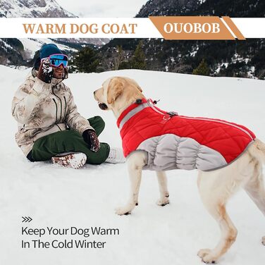 Зимова куртка для собак, тепла, водонепроникна, вітронепроникна, з флісу, для прогулянок та походів, XS, червона