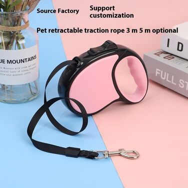 Автоматична висувна поводок для собак, підходить для малих, середніх та великих собак, неслизька ручка, поворот на 360° без перекручування, повід для прогулянок на відкритому повітрі (3 м/5 м) (801 темно-зелений, 3 м)