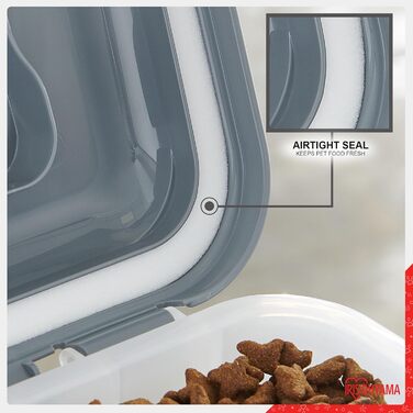 Контейнер для корму Iris Ohyama ATS-L 45л (15кг), сірий. Герметична фідербокс для собак, котів, сухого корму. З міркою, BPA-free