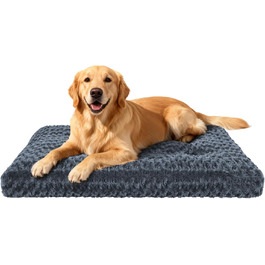 М'яке ортопедичне ліжко для собак Homaxy, великих порід, 105x68x10 см, темно-сірий, з неслизьким дном