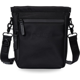 Сумка для собак Deluxe: багатофункціональна сумка через плече з кишенею для ласощів, сумкою для прогулянок, сумкою для корму, диспенсером для пакетів та магнітною застібкою - ідеально для прогулянок та тренувань (Чорний)