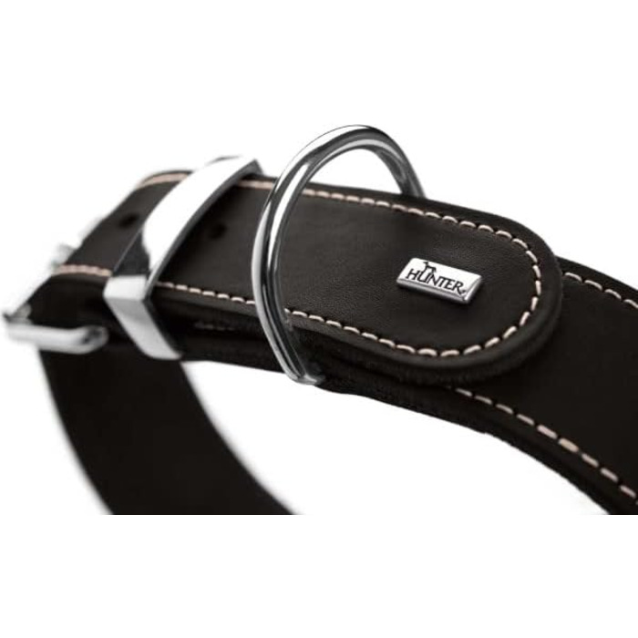 Нашийник для собак HUNTER AALBORG SPECIAL, шкіряний, міцний, комфортний, розмір M (55 см), колір cognac