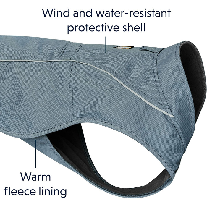 RUFFWEAR Overcoat – міцна собача куртка з флісовою підкладкою для холодної погоди, синя, розмір M