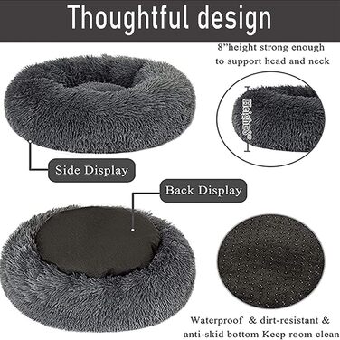 Крісло-ліжко для собак середніх та великих порід, бавовна, ортопедичне, з підігрівом, сіре, 120 см