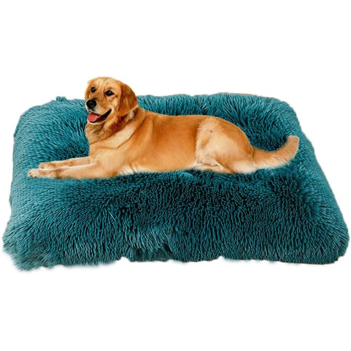 М'яке ліжко для собак SOAI, плюшеве гніздо для собак, килимок для собак, м'яка підстилка, кошик для собак середніх порід та котів (65x48 см, кавовий колір)