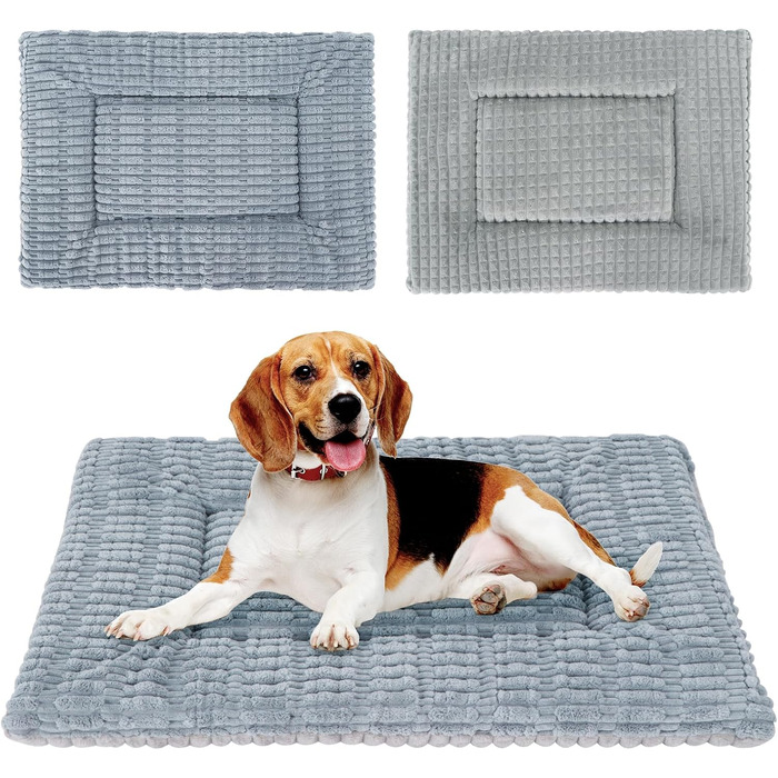 Килимок для собак IEUUMLER, м'який, з memory foam, 100x80 см (Full Grey, XL)