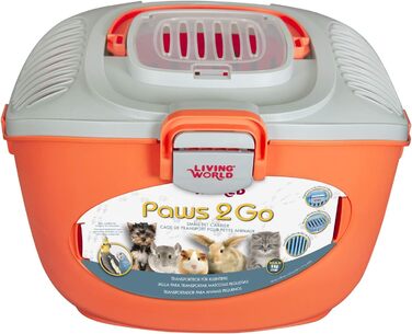 Контейнер для транспортування дрібних тварин Living World Paws2go, сірий/рожевий, пластикова переноска для гризунів і кроликів