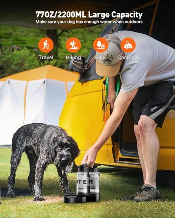 Портативна пляшка для води для собак PETNF, миска для води для собак, не протікає, для великих тварин, ідеально підходить для прогулянок, кемпінгу, пляжу, полювання та інших активностей