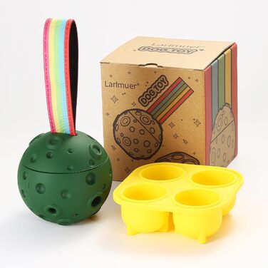 Іграшка для собак Larimuer Schleckball: інтерактивна годівниця-іграшка з силікону (зелена)