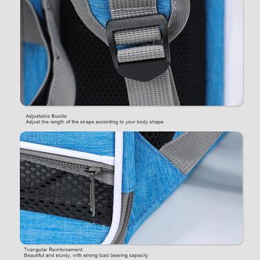 Фарбований велосипедний кошик Haofy для собак, переноска для тварин з 4 сітчастими вікнами, швидкознімний кріплення на кермо, для собак вагою до 8 кг, сумка для подорожей, велосипедні аксесуари (Сірий) (Блакитний)