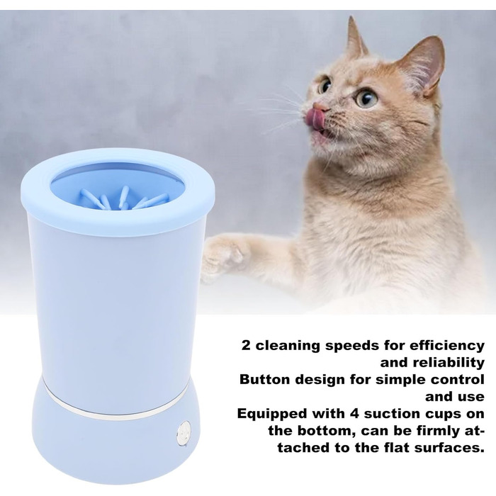 Автоматичний мийник лап для собак Asixxsix, перезаряджуваний, портативний, з м'якою силіконовою щіткою, електричний, для дому та подорожей, блакитний