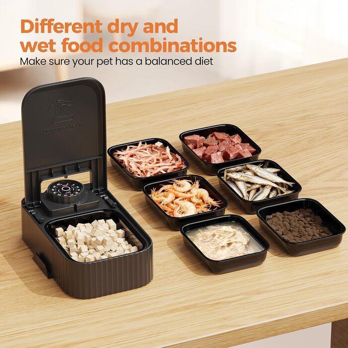 Автоматичний дозатор корму для котів та собак з таймером: 700 мл, 48 годин, свіжий корм, ABS пластик