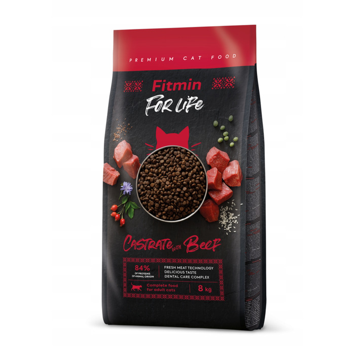 Сухий корм для котів Fitmin For Life Castrate Beef (для кастрованих), яловичина, 8 кг