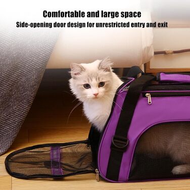 Сумка-переноска для тварин, портативна, для цуценят, дихаюча, неслизька, для подорожей, прогулянок та хандерінгу на природі, фіолетова