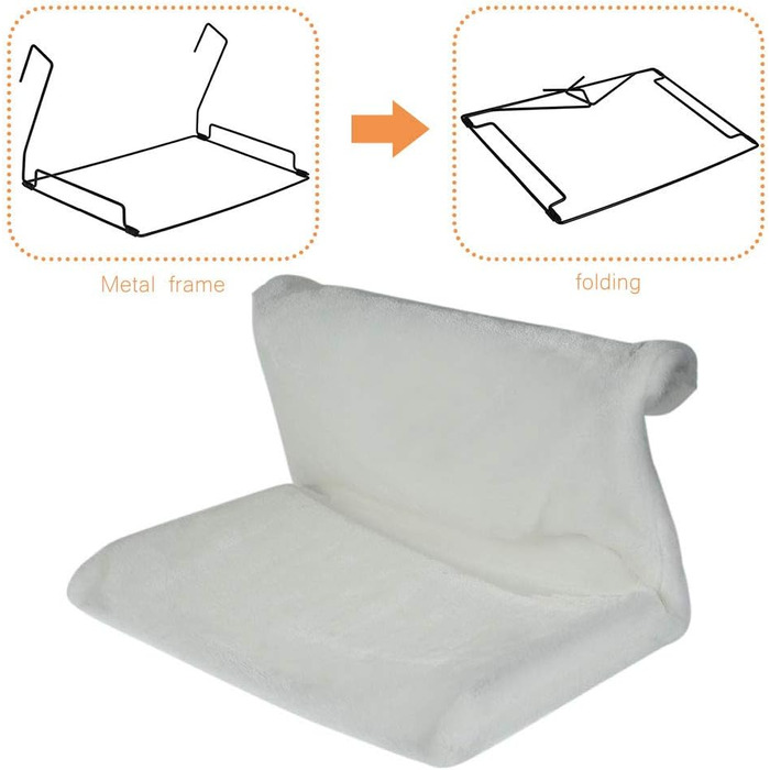 Килимок-грілка для котів Fyeme: м'який, плюшевий, для підвішування на радіатор, з металевим каркасом, складаний, для всіх стандартних радіаторів (білий)