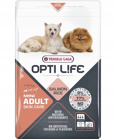 Корм Versele-Laga Opti Life Adult Skin Care Mini з лососем для дорослих собак малих порід, 7,5 кг