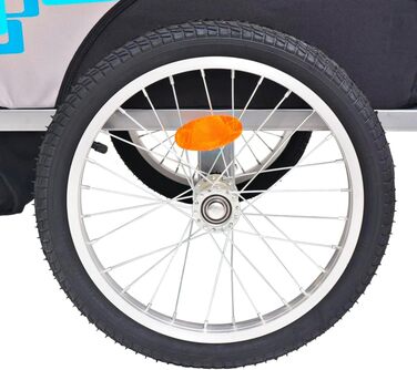 Причіп для собак, велосипедний причіп, причіп для бігу: сірий та синій, 30 кг, універсальний, легка збірка