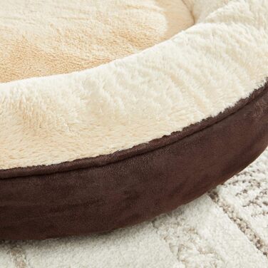 Ліжко для собак та котів Feandrea Donut, діаметр 50 см, коричневе, 50 x 50 x 18 см