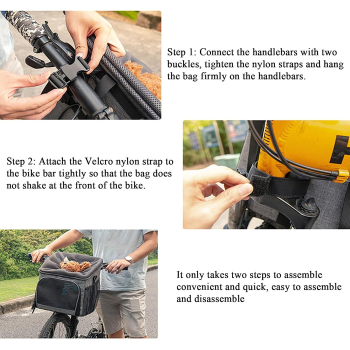 Корзина для тварин на велосипед | Велосипедна корзина для собак – легке кріплення, аксесуар, сумка-переноска, дихаюча для продуктів, походів у гори, заднього двору, кемпінгу