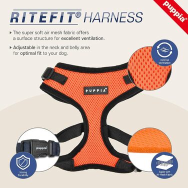 Шлея Puppia Ritefit для малих і середніх собак, регульована, м'яка, антизаплутуюча, для цуценят, бежева, розмір L