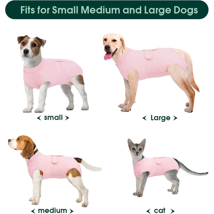 Тільце для собак після операції Kuoser: захист від лизання, дихаюча тканина, для собак після кастрації/стерилізації, рожевий, XS