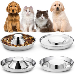 Набір з 4 мисок для собак Surmounty: миски для корму та води з нержавіючої сталі, для середніх та великих собак, годівниця для собак, котів та інших домашніх тварин