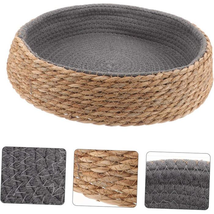Кругле плете́не ліжко для котів та собак. Натуральне плетіння, будиночок для тварин, прохолодне та дихаюче ліжко, легко мити та підтримує тепло.
