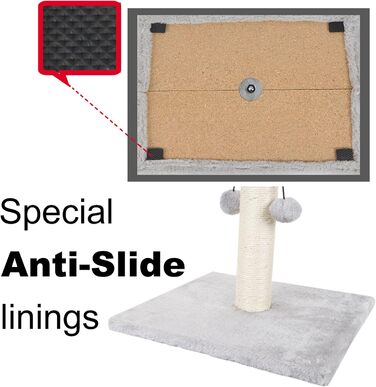 Дім-кігтеточка для великих котів Dimaka, 86 см, з іграшкою, сірий колір